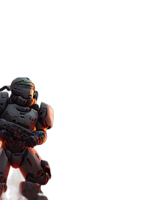 robot, weapon, concept art, 3d render transparent PNG cut-out
