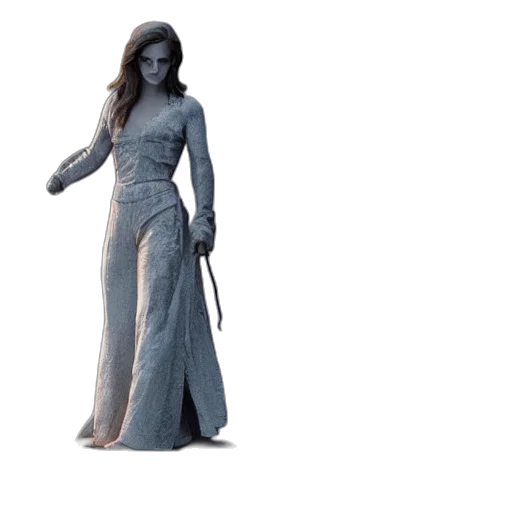 dress, 3d render, concept art, fantasy art, photorealistic, blue, statue, emma transparent PNG cut-out