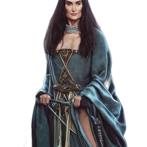 dress, sword, staff, jewelry transparent PNG cut-out