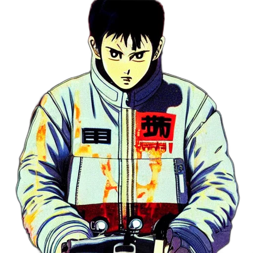 jacket, robot, weapon, face transparent PNG cut-out