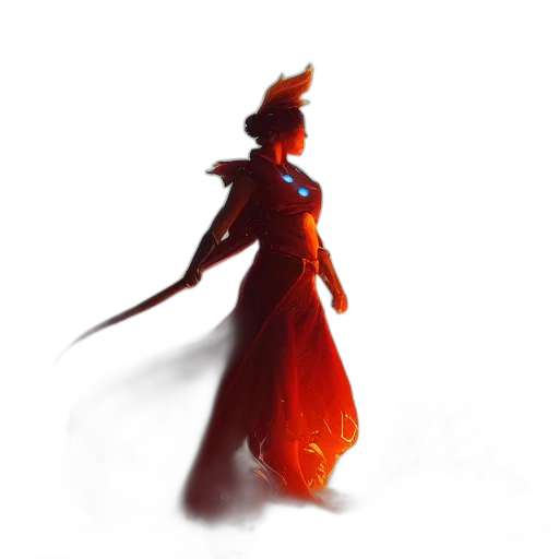 dress, staff, sword, dragon transparent PNG cut-out
