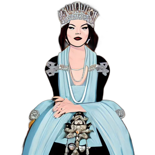 crown, jewelry, dress, cartoon transparent PNG cut-out