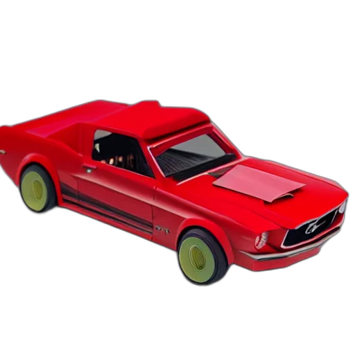 car, 3d render, photorealistic, concept art, origami, ford, mustang transparent PNG cut-out
