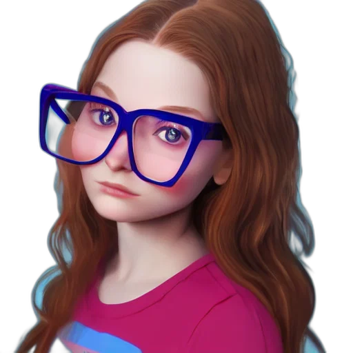 face, cartoon, 3d render, photorealistic, fantasy art, blue, neon, colorful transparent PNG cut-out
