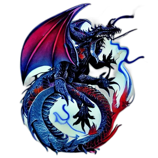 dragon, staff, fantasy art, concept art transparent PNG cut-out
