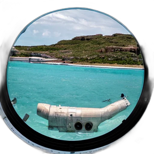 umbrella, view, atlantis, through transparent PNG cut-out