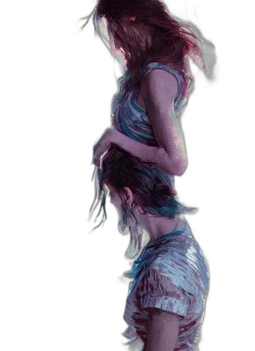 dress, creature, dragon, hair, concept art, fantasy art, watercolor, photorealistic transparent PNG cut-out