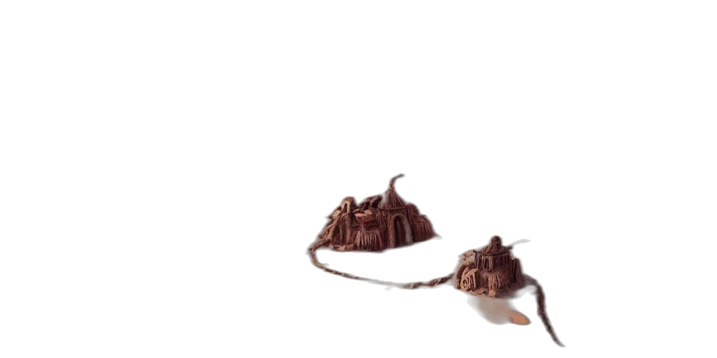 hat, crown, food, shoes, 3d render, photorealistic, concept art, earth tones transparent PNG cut-out