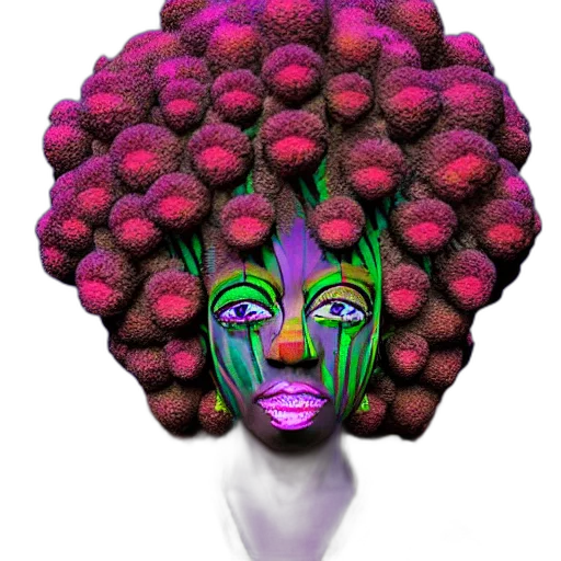 hair, crown, face, mask, photorealistic, concept art, fantasy art, 3d render transparent PNG cut-out