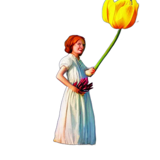 staff, flower, weapon, dress transparent PNG cut-out