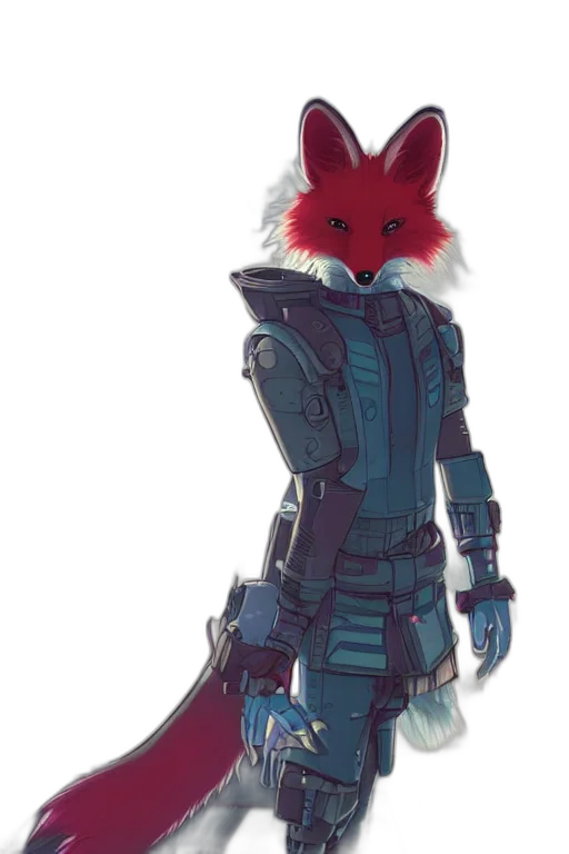 jacket, mask, robot, animal, concept art, cyberpunk, fantasy art, 3d render transparent PNG cut-out