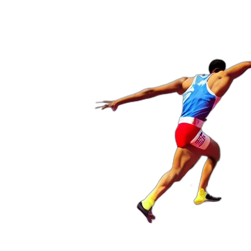 3d render, pixel art, photorealistic, sprinters, vying, gold, track, field transparent PNG cut-out