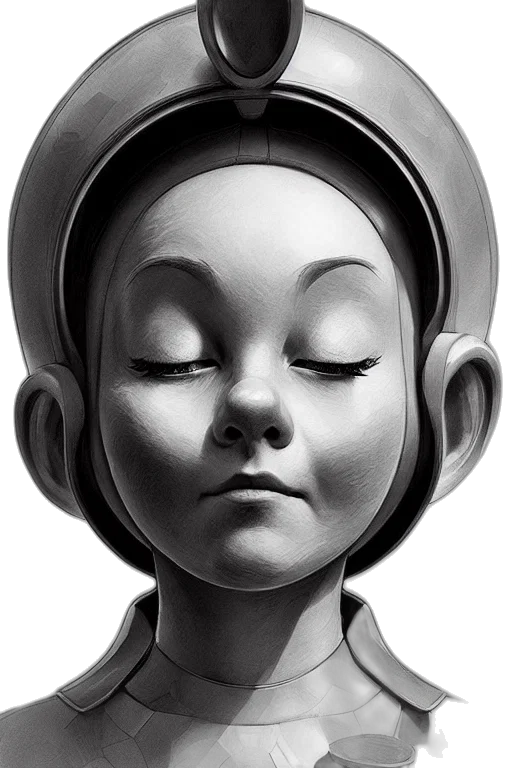 robot, face, mask, concept art, photorealistic, comic book art, 3d render, outer space transparent PNG cut-out