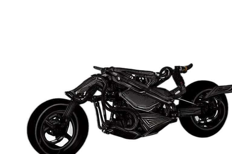 3d render, concept art, photorealistic, cartoon, cyberpunk, motorcycle, concept, designed transparent PNG cut-out