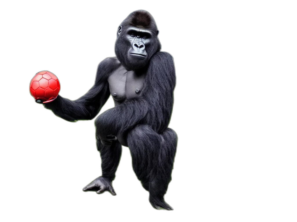 animal, creature, staff, 3d render, concept art, photorealistic, gorilla, headset transparent PNG cut-out