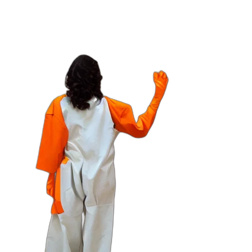 dress, jacket, creature, staff, 3d render, concept art, fire, outer space transparent PNG cut-out