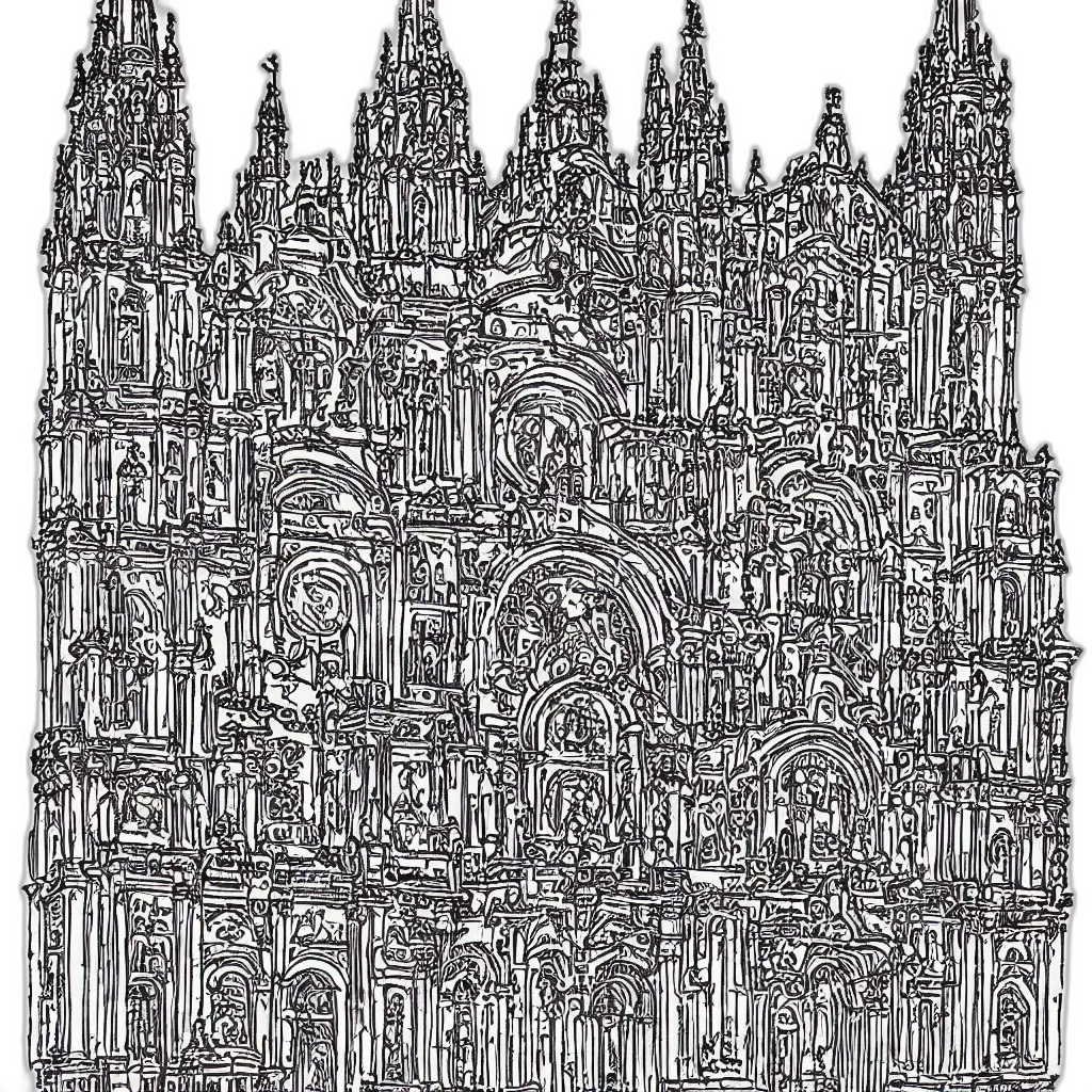 building, crown, dress, furniture, pencil sketch, concept art, cartoon, comic book art transparent PNG cut-out