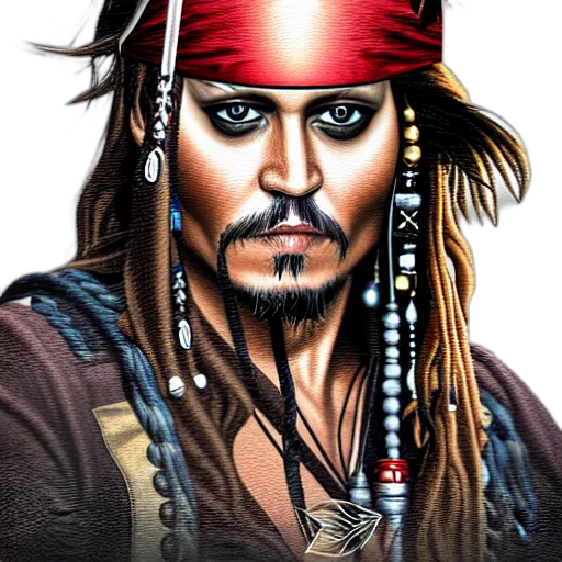 face, photorealistic, comic book art, fantasy art, concept art, portrait, johnny, depp transparent PNG cut-out