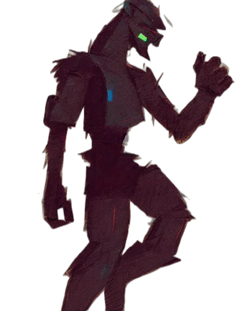 robot, mask, staff, creature transparent PNG cut-out