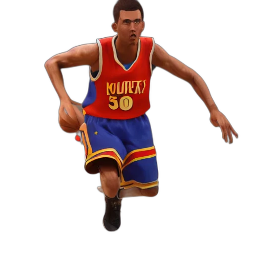3d render, concept art, steve, curry, basketball, player, beautiful, detailed transparent PNG cut-out