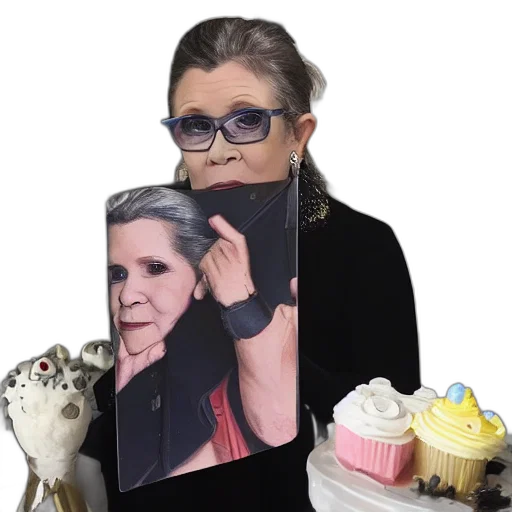 food, face, carrie, fisher transparent PNG cut-out