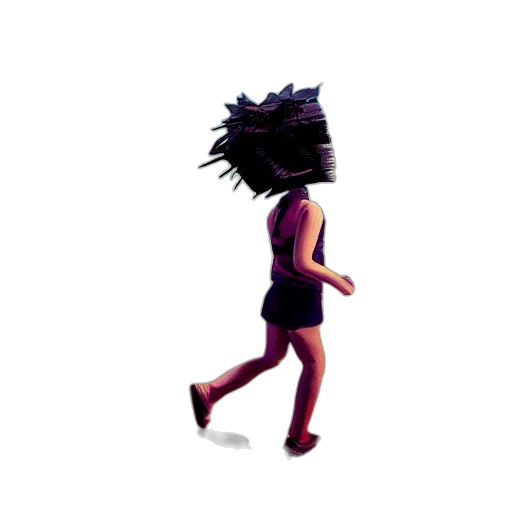 hair, creature, hat, mask, 3d render, vaporwave, pixel art, concept art transparent PNG cut-out