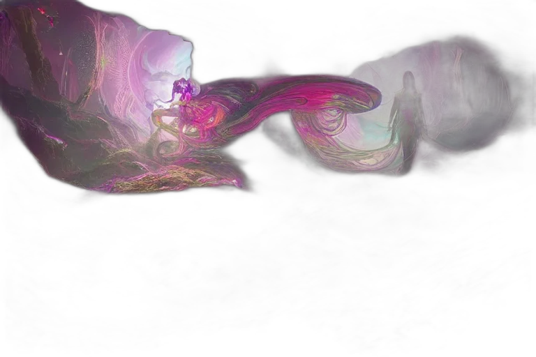 mask, dragon, hair, flower transparent PNG cut-out
