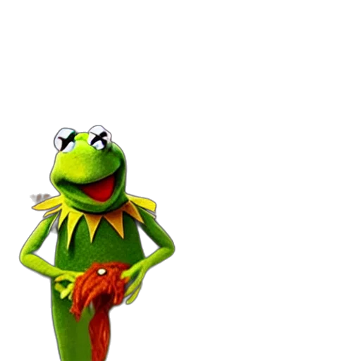 staff, animal, food, dress, 3d render, concept art, photorealistic, kermit transparent PNG cut-out