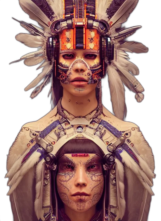 mask, face, jewelry, crown, concept art, fantasy art, cyberpunk, photorealistic transparent PNG cut-out