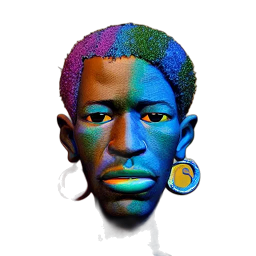 face, mask, crown, jewelry, photorealistic, 3d render, cartoon, concept art transparent PNG cut-out
