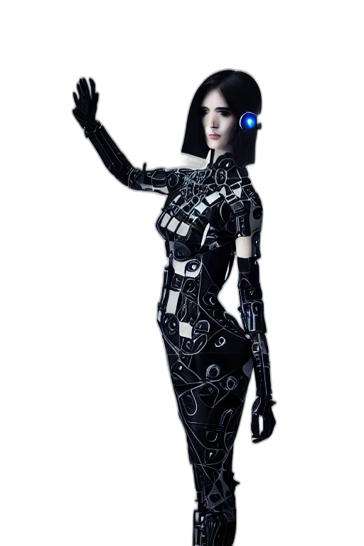 robot, dress, cyberpunk, concept art transparent PNG cut-out