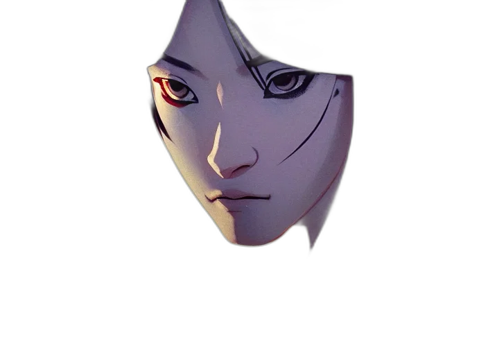 mask, face, robot, crown, concept art, anime, comic book art, 3d render transparent PNG cut-out