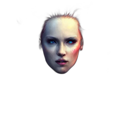 face, mask, robot, creature, 3d render, pixel art, photorealistic, concept art transparent PNG cut-out