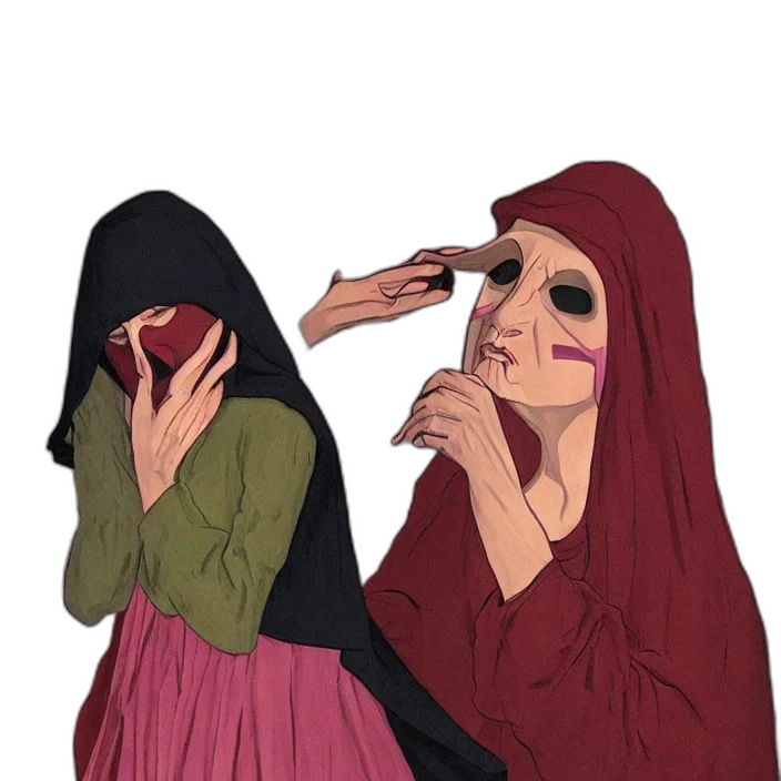 mask, dress, face, creature transparent PNG cut-out