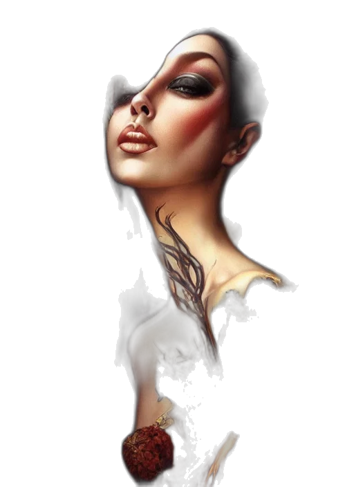 face, jewelry, dress, photorealistic transparent PNG cut-out