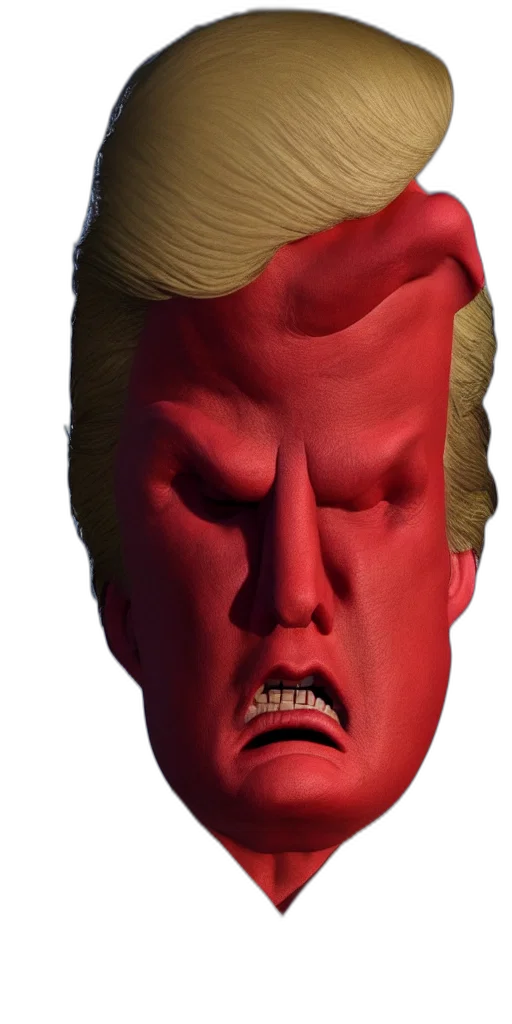 mask, face, creature, hat, 3d render, photorealistic, concept art, vaporwave transparent PNG cut-out