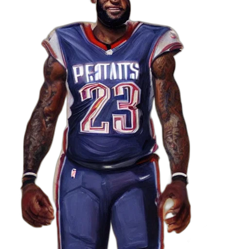 concept art, photorealistic, portrait, lebron, james, new, england, patriots transparent PNG cut-out