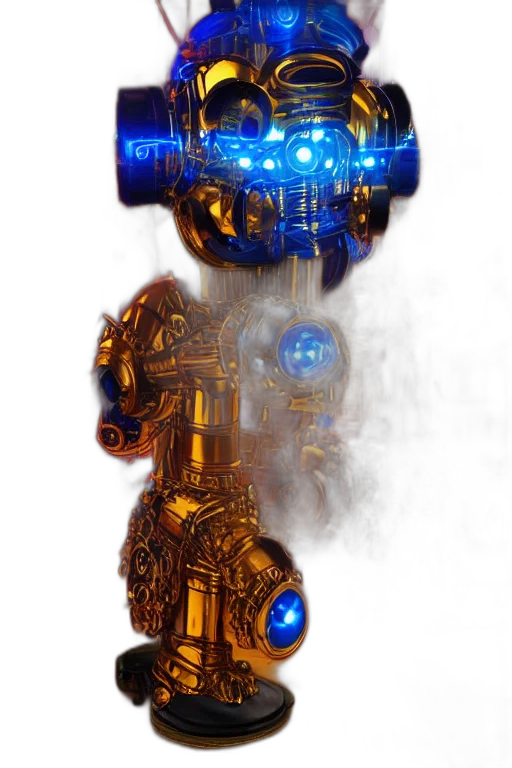 robot, weapon, staff, sword, concept art, fantasy art, 3d render, cyberpunk transparent PNG cut-out