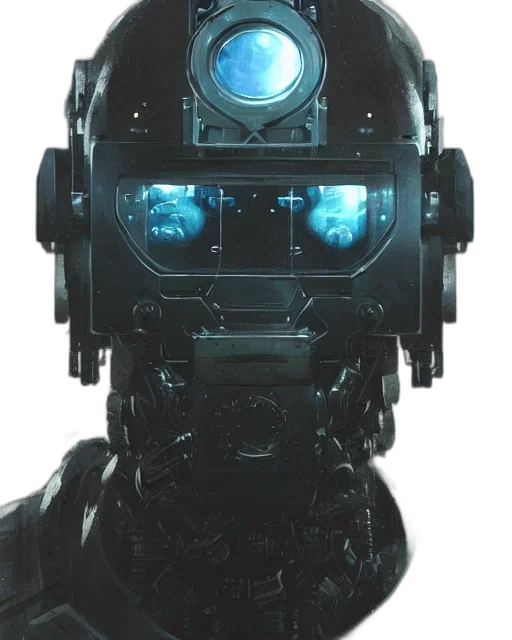 robot, face, mask, creature, cyberpunk, concept art, 3d render, rugged transparent PNG cut-out