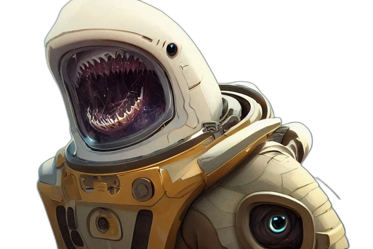creature, robot, mask, face, concept art, 3d render, comic book art, photorealistic transparent PNG cut-out
