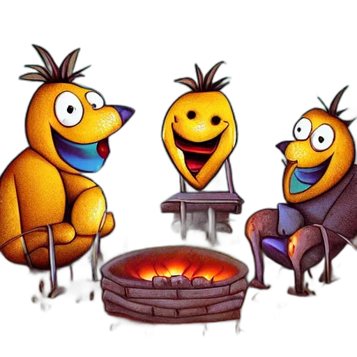 furniture, staff, concept art, cartoon, 3d render, fire, anthropomorphic, prunes transparent PNG cut-out