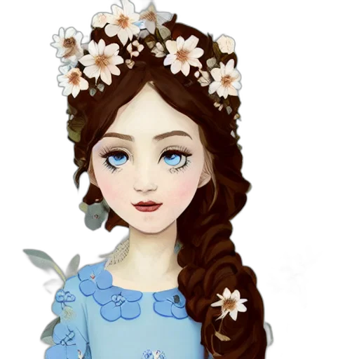 dress, crown, jewelry, face, fantasy art, cartoon, photorealistic, pixel art transparent PNG cut-out