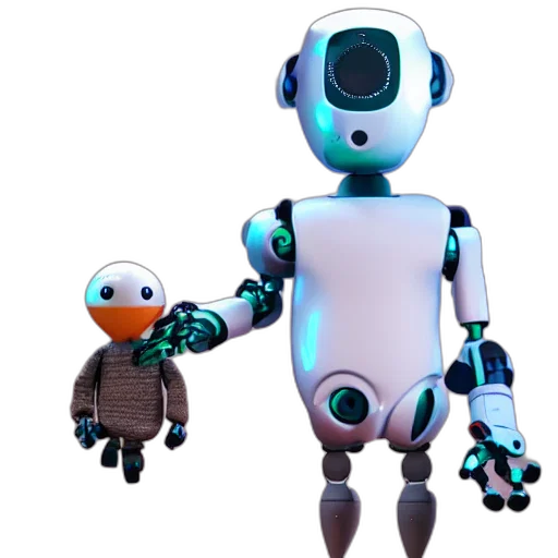 robot, 3d render, concept art, bird transparent PNG cut-out