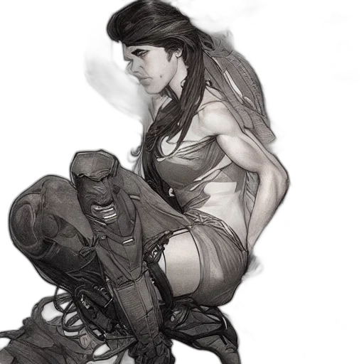 comic book art, concept art, fantasy art, cyberpunk, strongest, female, hold, car transparent PNG cut-out