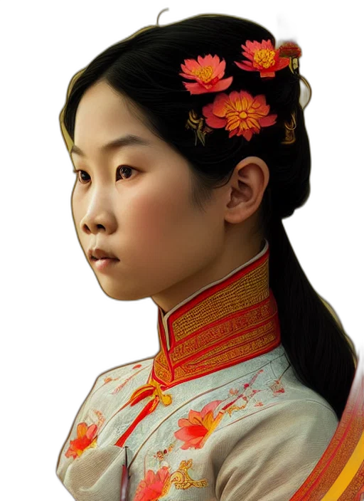 face, staff, photorealistic, oil painting, fantasy art, concept art, red, golden transparent PNG cut-out