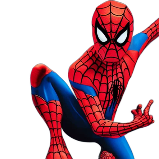 concept art, comic book art, 3d render, spiderman transparent PNG cut-out