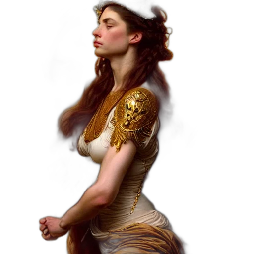 dress, jewelry, crown, staff transparent PNG cut-out