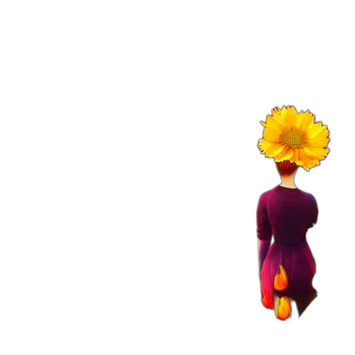 flower, dress, crown, staff transparent PNG cut-out