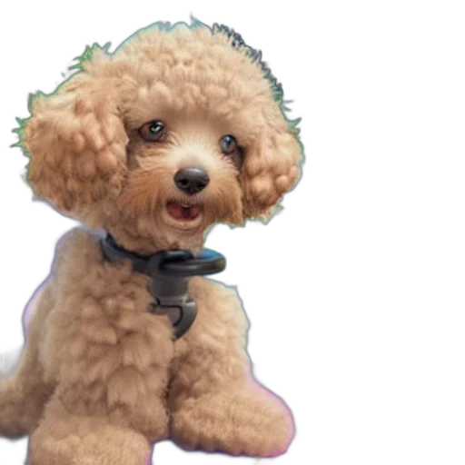 animal, creature, 3d render, photorealistic, toy, poodle, playing, nintendo transparent PNG cut-out
