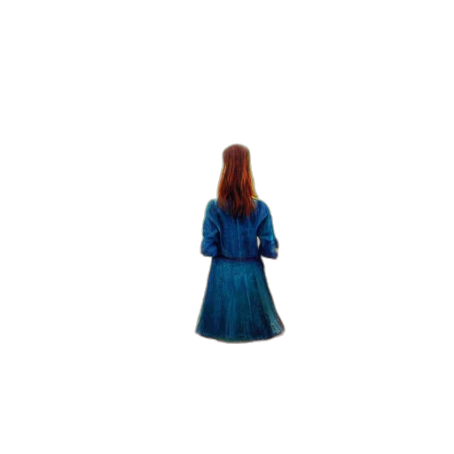 dress, staff, hair, jacket transparent PNG cut-out